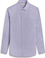 Bugatchi Axel Geo Print Shaped Fit Stretch Cotton Button-Up Shirt