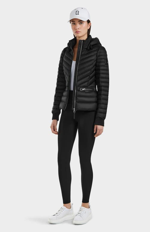 Rudsak Quilted Light Down Jacket With Removable Belt In Black