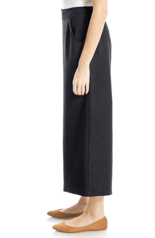 Max Studio Textured Wide Leg Pants In Black