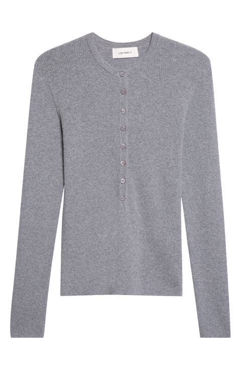 Airi Cotton & Cashmere Ribbed Henley