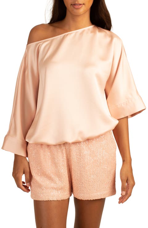 Lyric One-Shoulder Satin Top