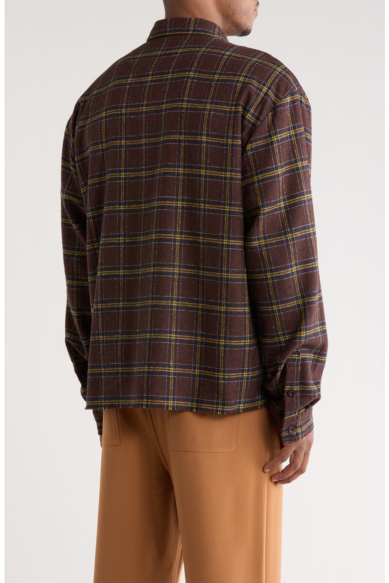 Scobello Plaid Flannel Button-Up Shirt, Alternate, color, MAROON