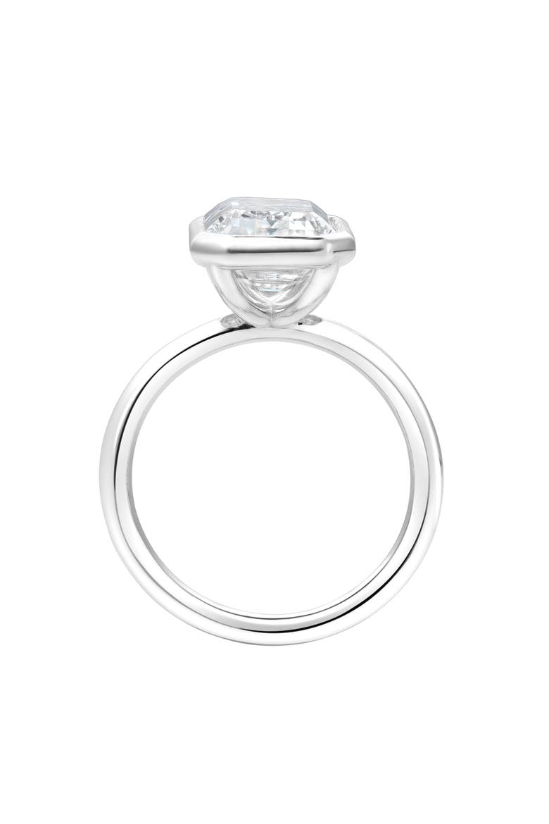 Meira 14K Gold Emerald Cut Lab Grown Diamond Bezel Solitaire Engagement Ring - 4 cts, Alternate, color, 14K White Gold