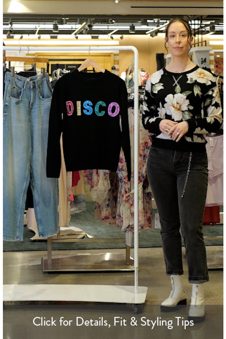 Disco Appliqué Graphic Crewneck Sweater video