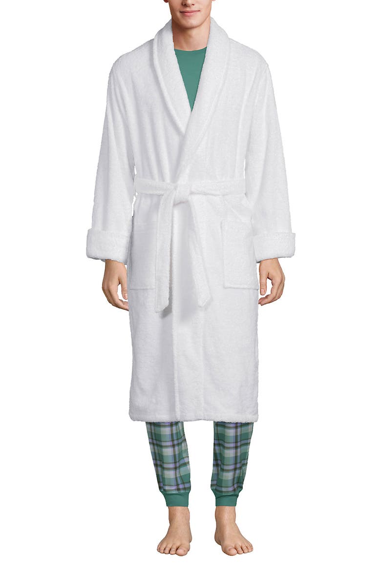 Calf Length Turkish Terry Robe, Main, color, White