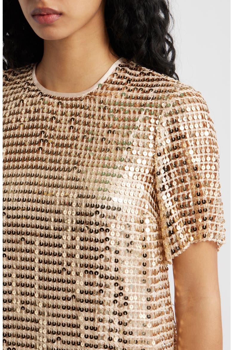 Stara Sequin Cocktail Shift Minidress, Alternate, color, GOLD