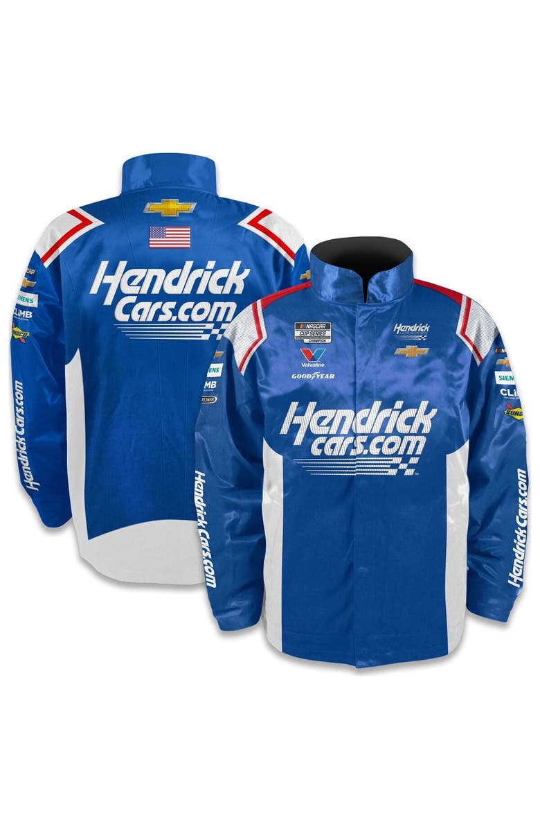 HENDRICK MOTORSPORTS TEAM COLLECTION Men's Hendrick Motorsports Team Collection  Blue Kyle Larson Hendrickcars.com Full-Snap Nylon Uniform Jacket, Main, color, Blue