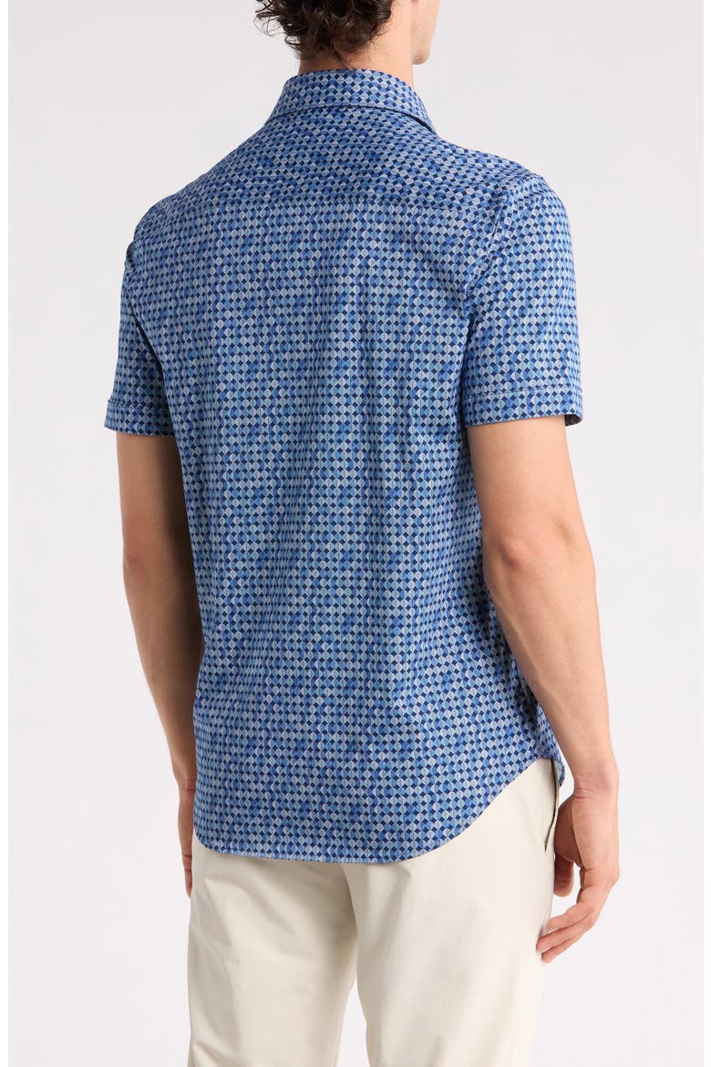 Short Sleeve Woven Shirt, Alternate, color, NIGHT BLUE