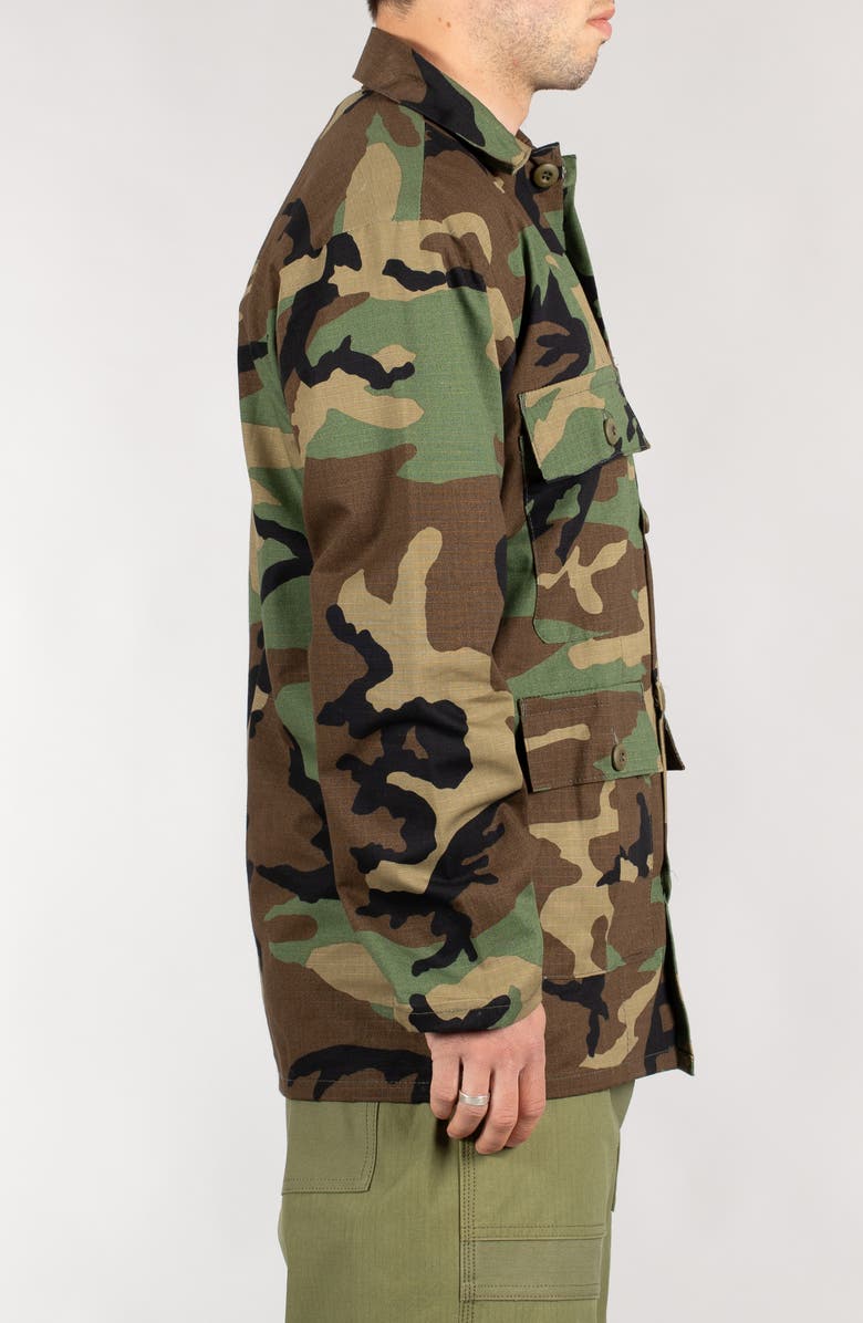 STAN RAY Camo Button-Up Cotton Ripstop Work Jacket, Alternate, color, Woodland Camo Ripstop