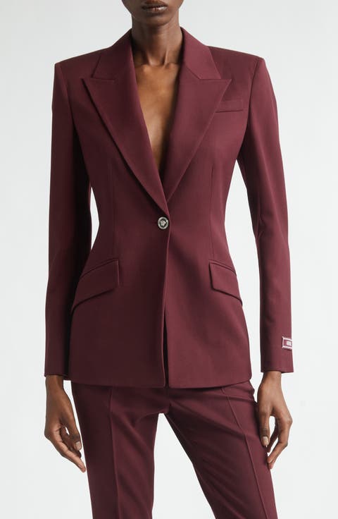 Single Breasted Stretch Virgin Wool Gabardine Blazer