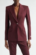 Versace Single Breasted Stretch Virgin Wool Gabardine Blazer