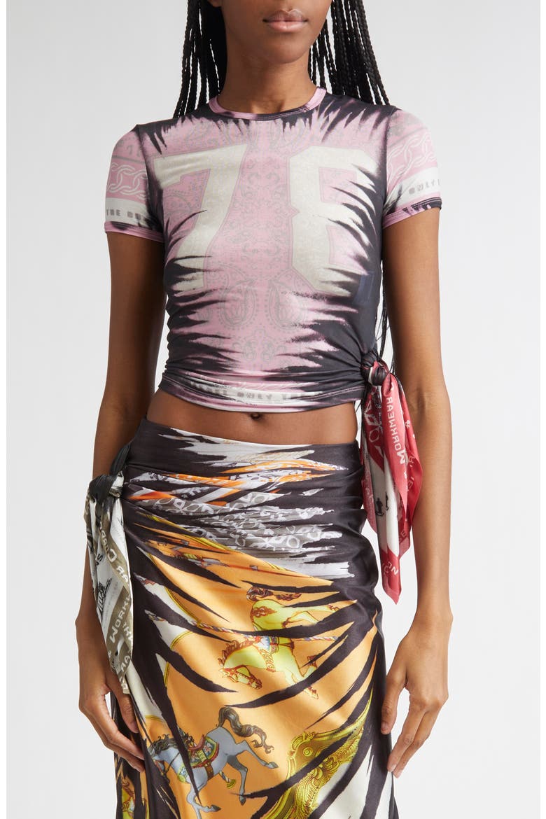 T-Dasha Trompe l'Oeil T-Shirt with Bandana Insert, Main, color, LAVENDER