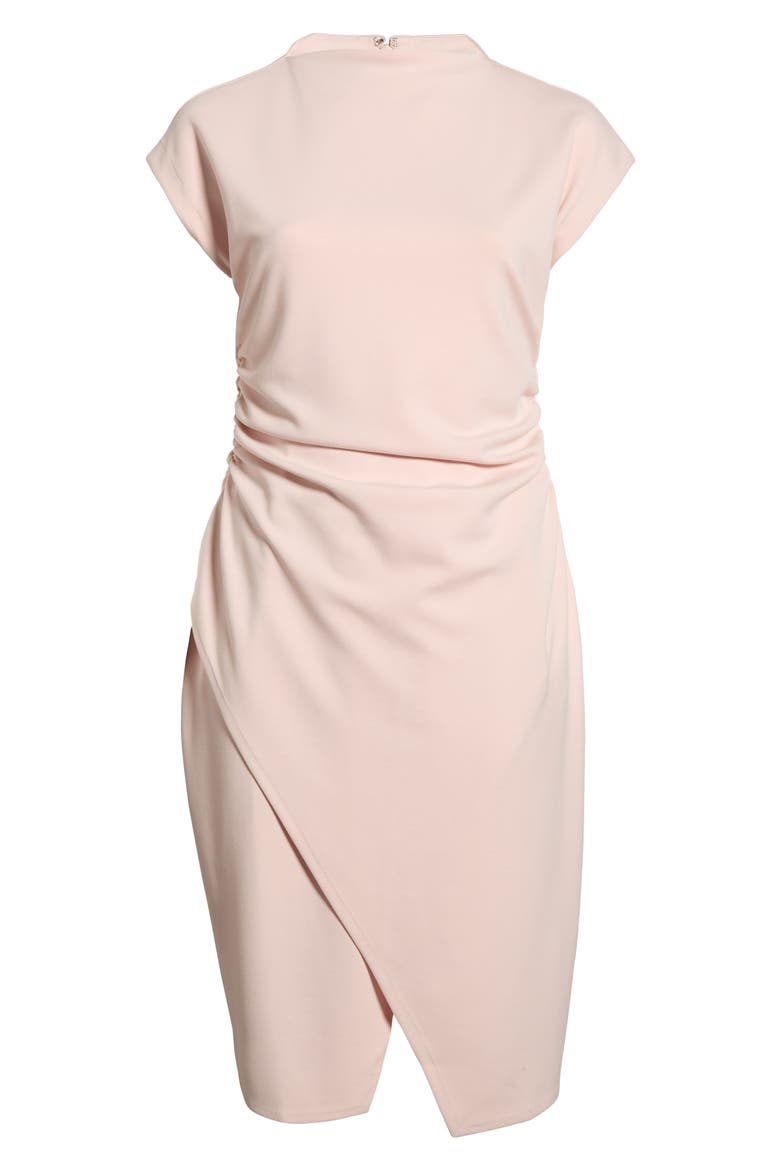 Ruched Cap Sleeve Dress, Alternate, color, PINK WISP