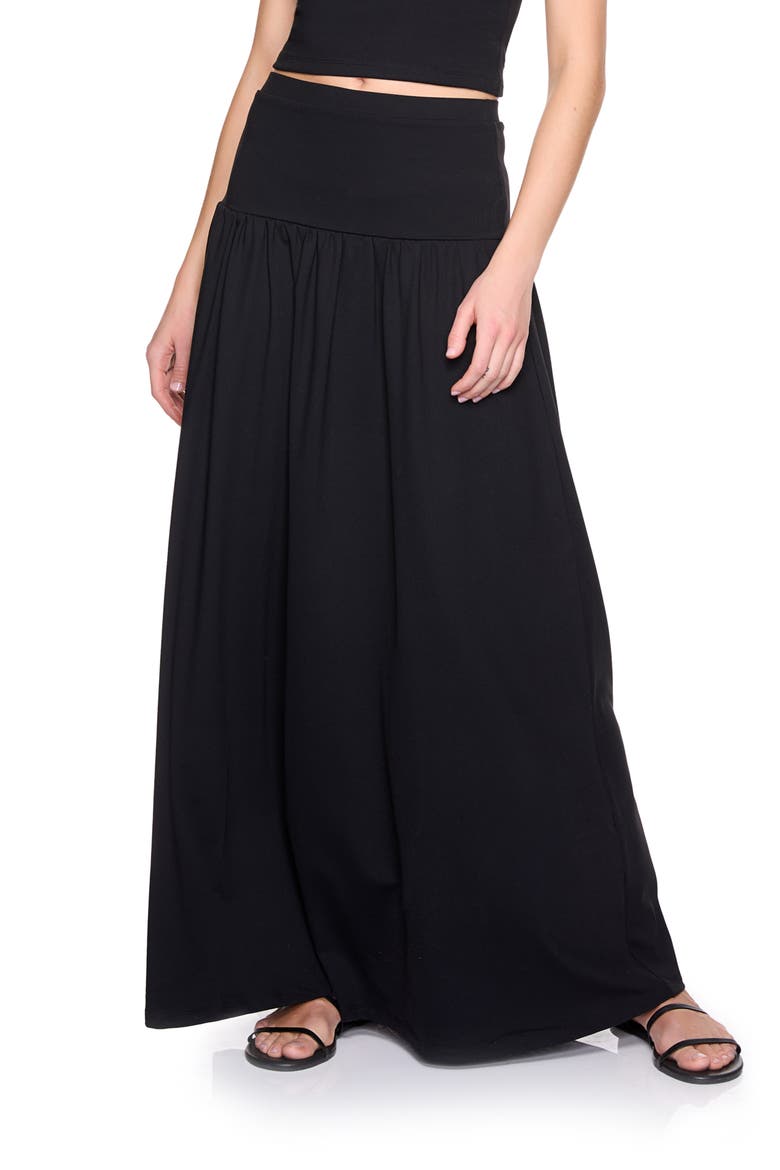 Low Rise Maxi Skirt, Alternate, color, BLACK