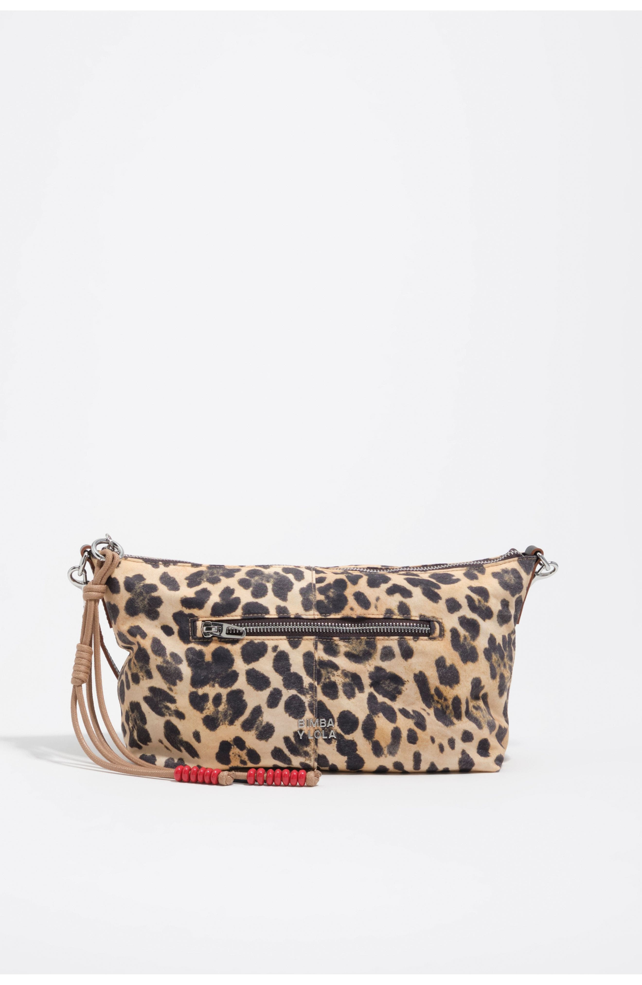 Bimba y Lola Leopard Trapecio Bag, Main, color, Leopard Natural
