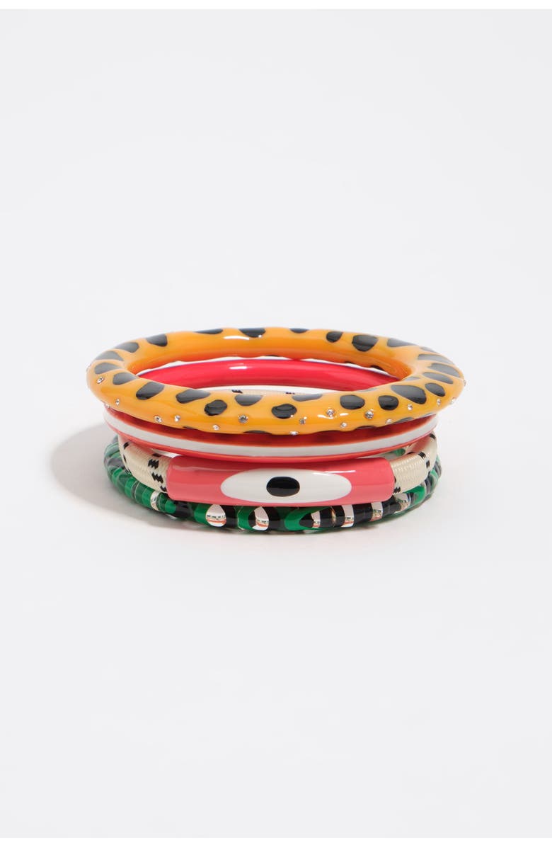 Bimba y Lola Resin Texture Bangle Set, Alternate, color, Blue