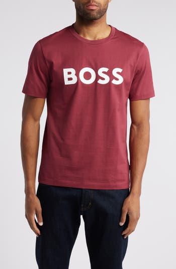【BOSS】tiburt 354 ロゴプリント Tシャツ Hugo Boss Black Label Men's Gray Tiburt 354 Graphic Logo