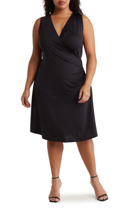 Mila Sleeveless Side Ruched Dress (Plus)