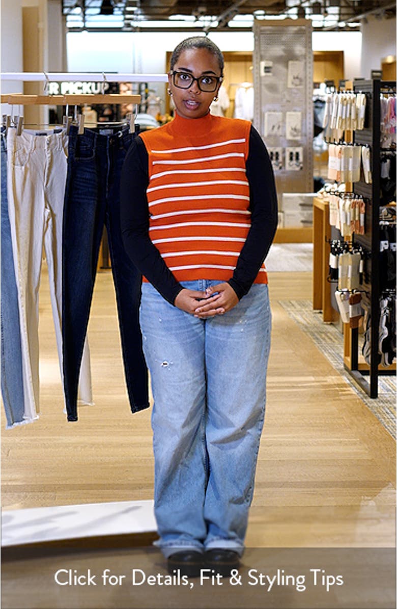 Stripe Sleeveless Mock Neck Sweater, sales video thumbnail