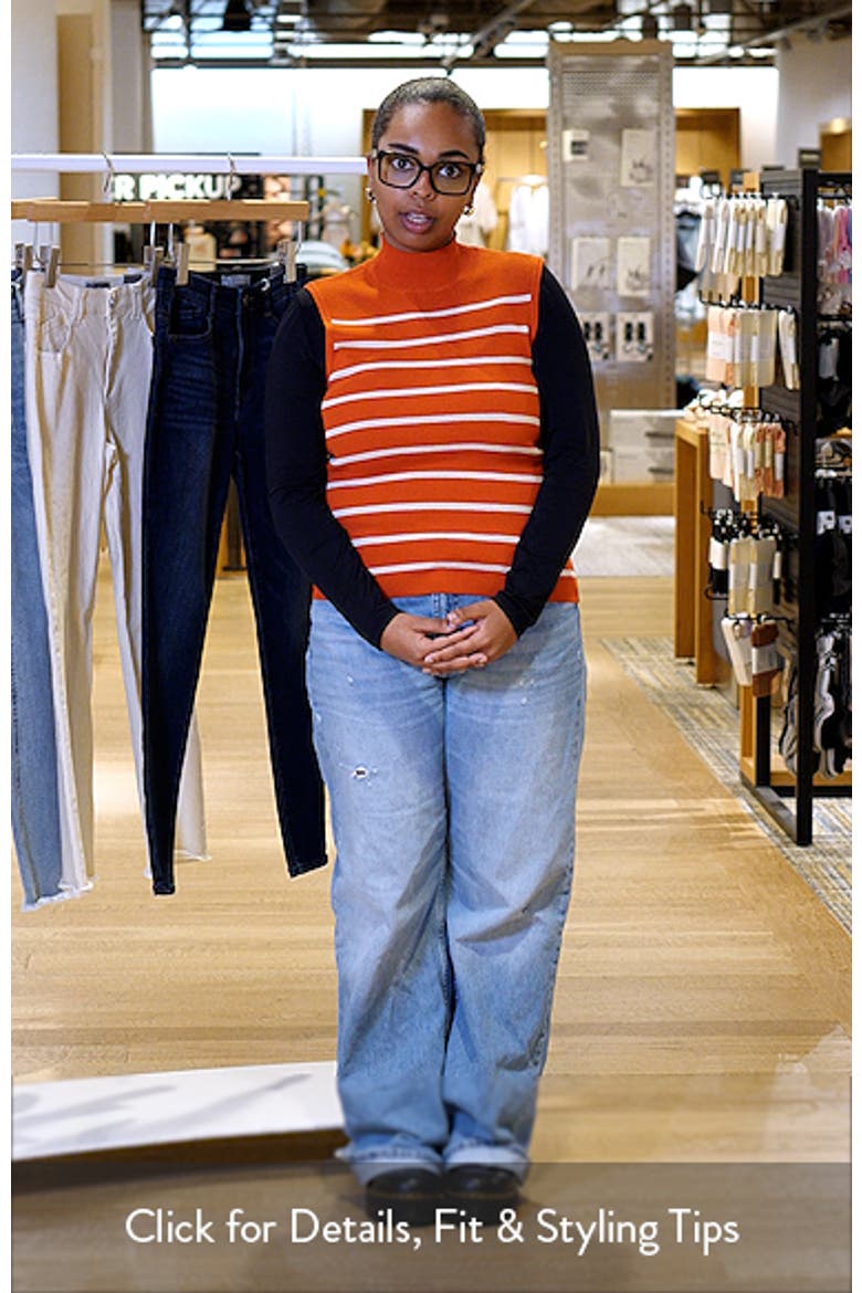 Stripe Sleeveless Mock Neck Sweater video