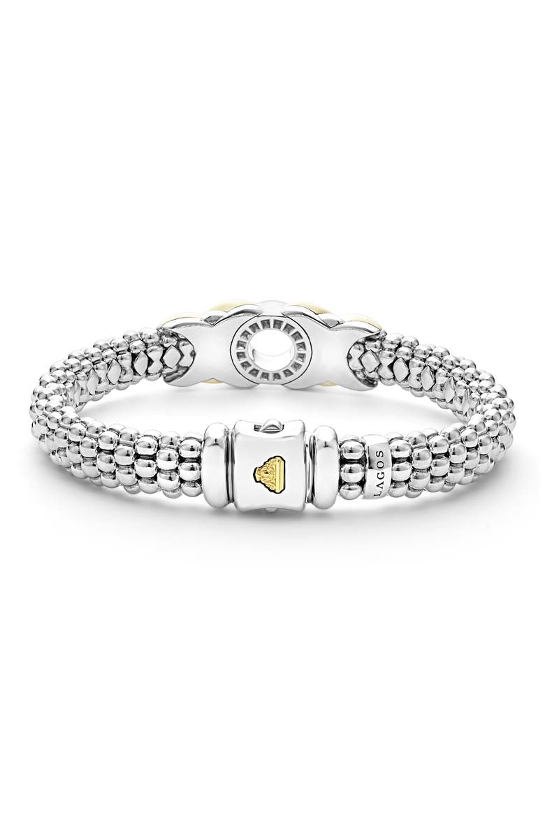 Embrace XO Pavé Diamond Caviar Bracelet, Alternate, color, GOLD/ SILVER