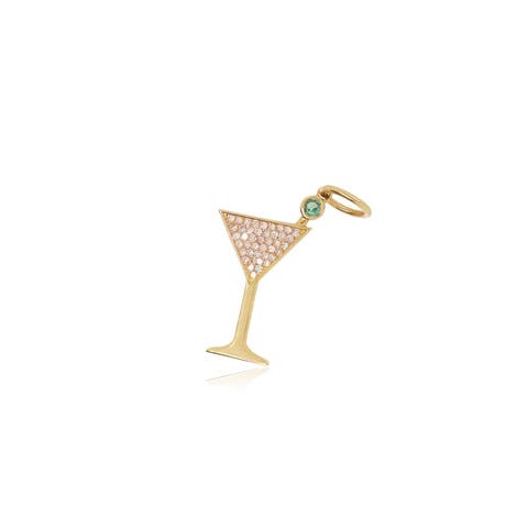 Diamond and Emerald Martini Charm