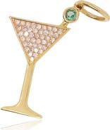 The Lovery Fine Jewelry Diamond and Emerald Martini Charm