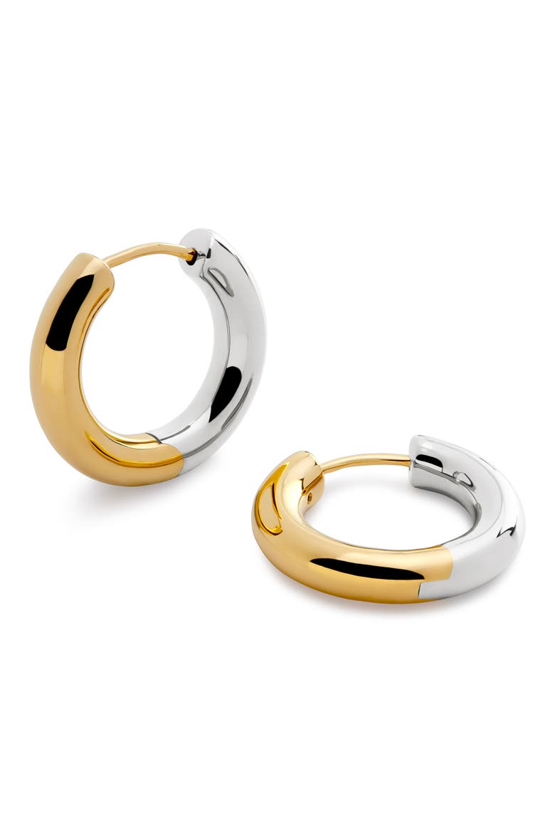 Small Essential Tube Huggie Hoop Earrings, Main, color, 18K GOLD VERMEIL/SS