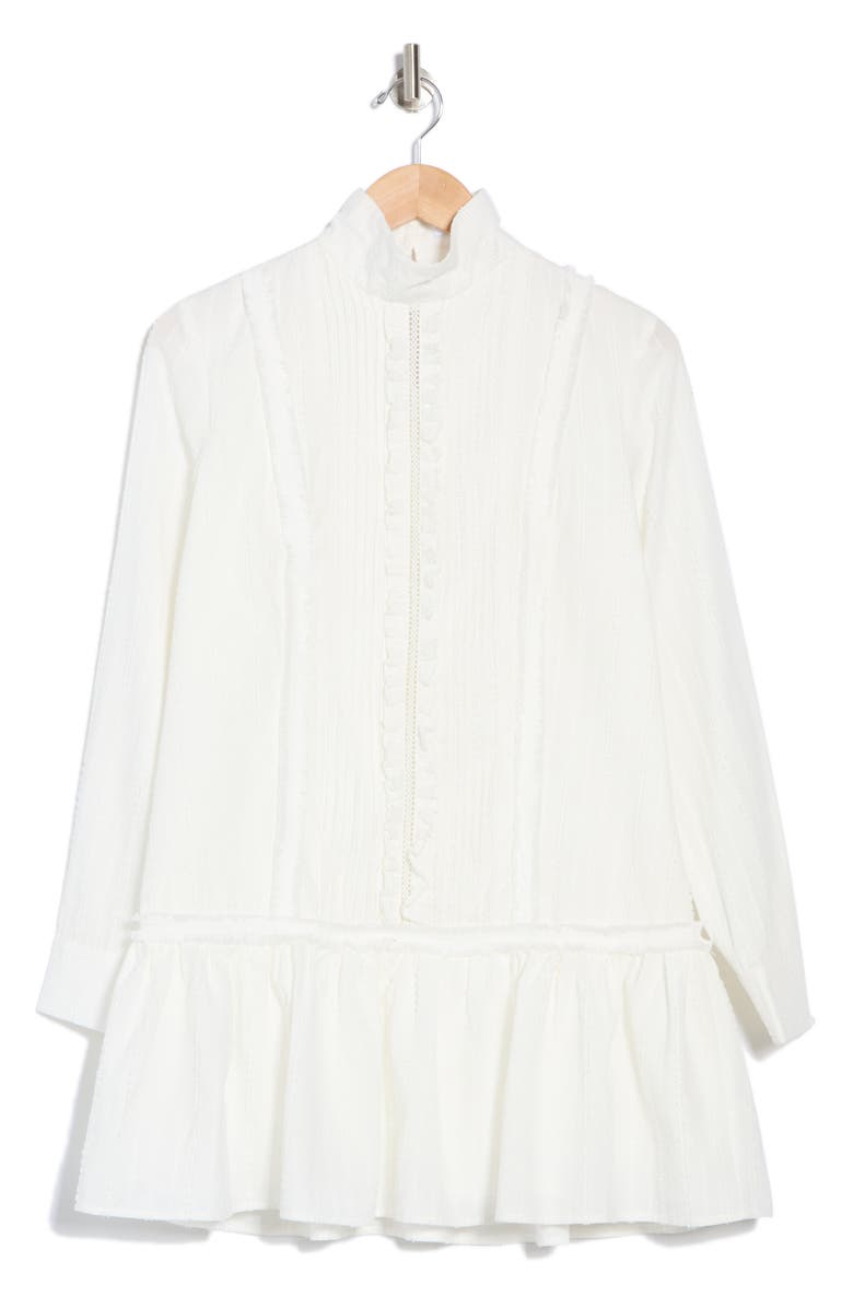 AREA STARS Sara Long Sleeve Drop Waist Cotton Minidress, Alternate, color,