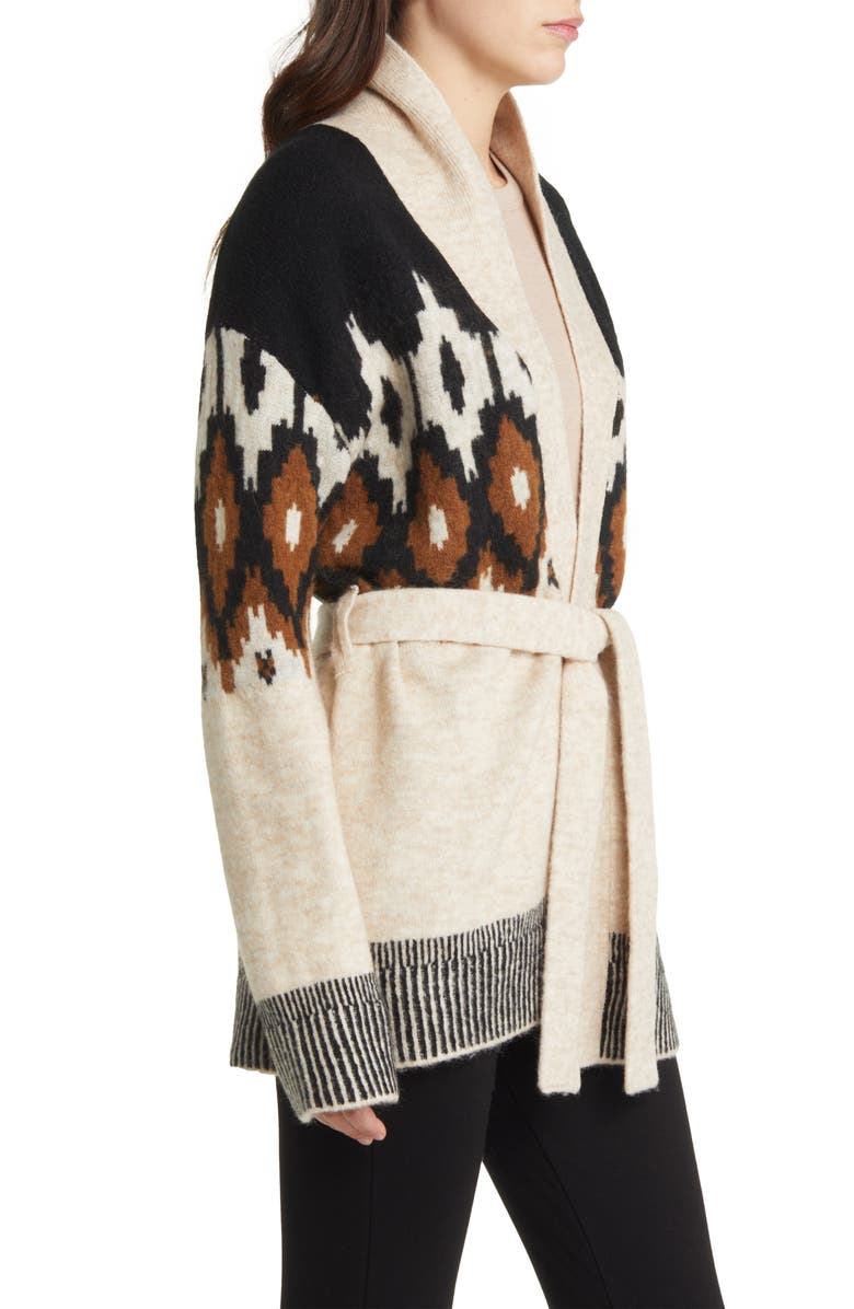 Monrow Shawl Collar Tie Waist Cardigan, Alternate, color, 