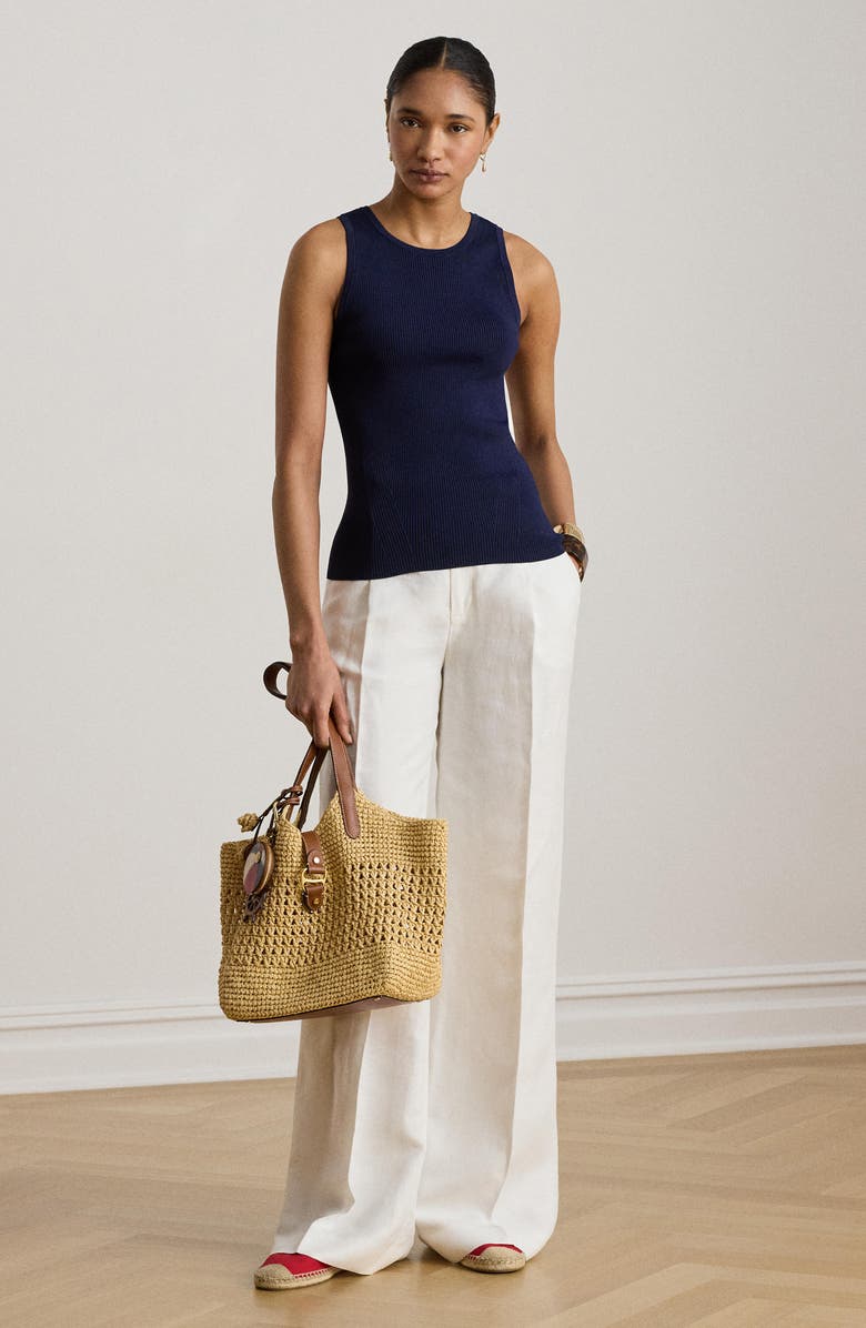 Lauren Ralph Lauren Matte Rib Sweater Tank, Alternate, color, Refined Navy Blue