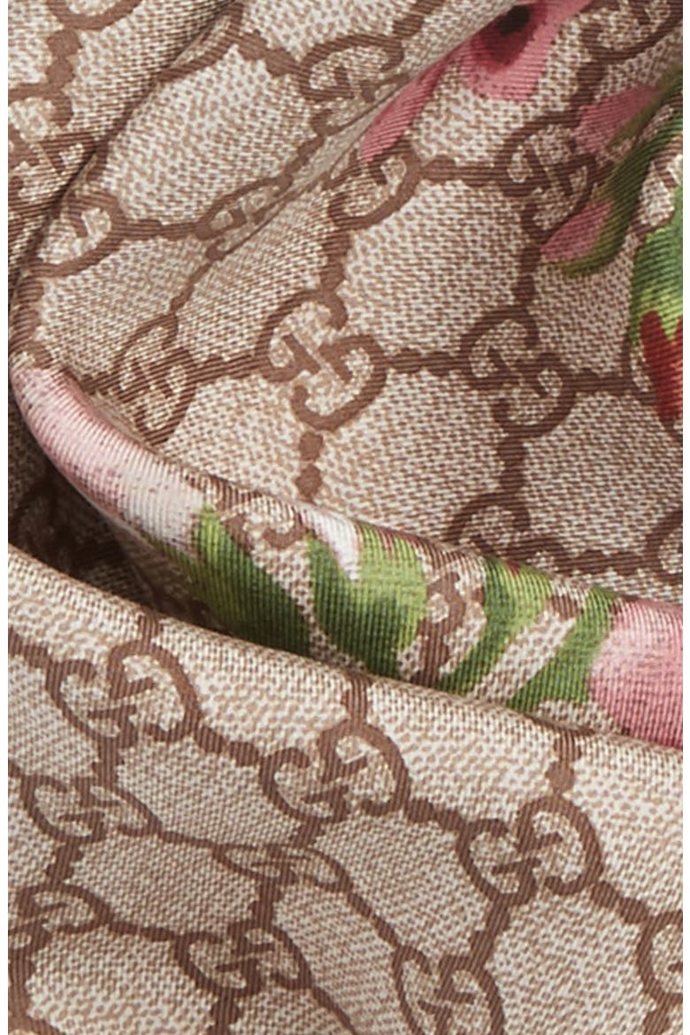 GG Blooms Foulard Scarf, Alternate, color, LEAD WBRN