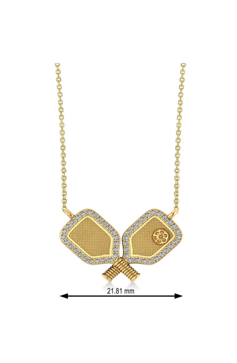 ALLUREZ Diamond Large Dual Pickleball Paddle Pendant Necklace 14K, Alternate, color, 0.12Ct, Yellow Gold