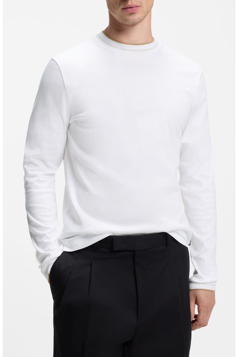 Tenison Long Sleeve Cotton Top, Main, color, WHITE