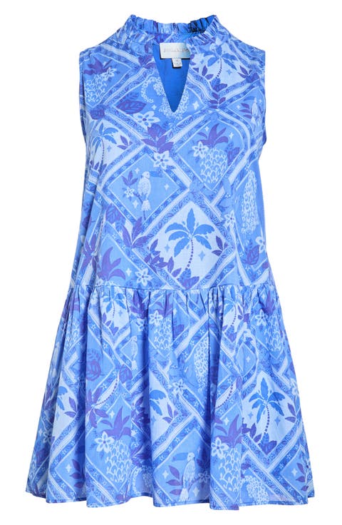 Kaidy Tropical Print Sleeveless Dress (Plus)