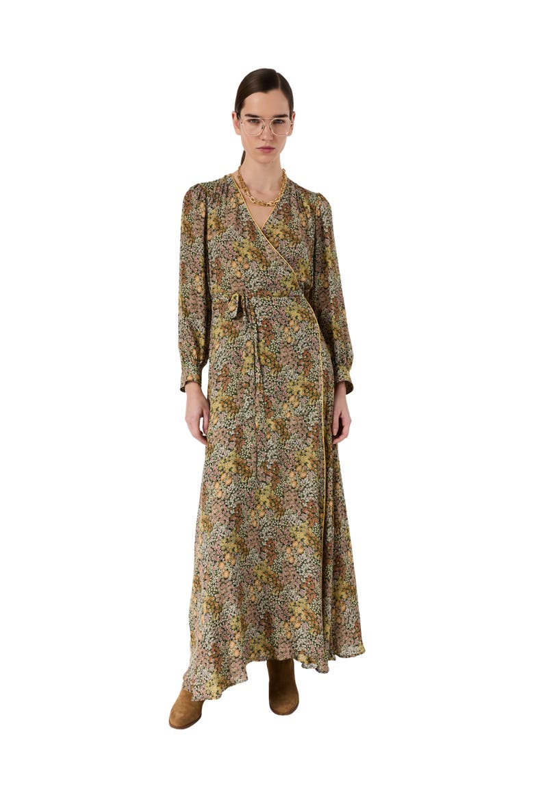 Draped Wrap Maxi Dress, Alternate, color, Pink