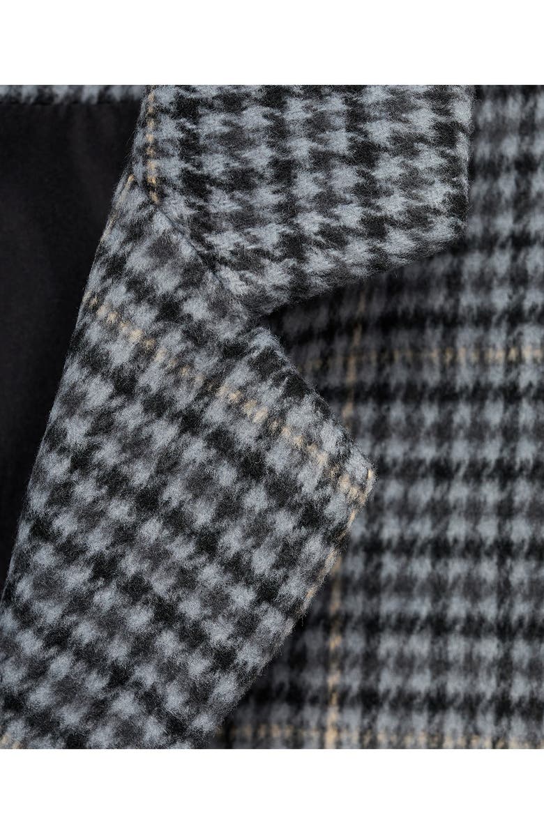 MANGO TEEN Check Longline Coat, Alternate, color, Sky Blue