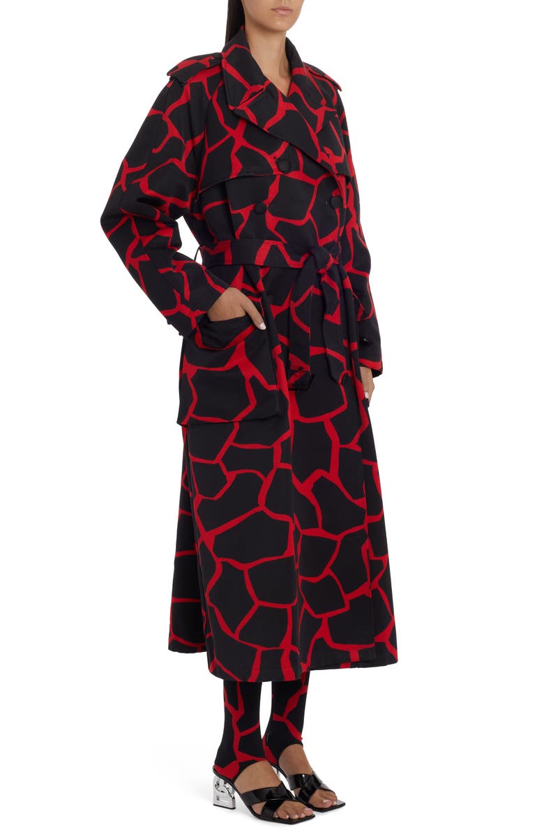 Dolce&Gabbana Giraffe Print Cotton Blend Trench Coat, Alternate, color,