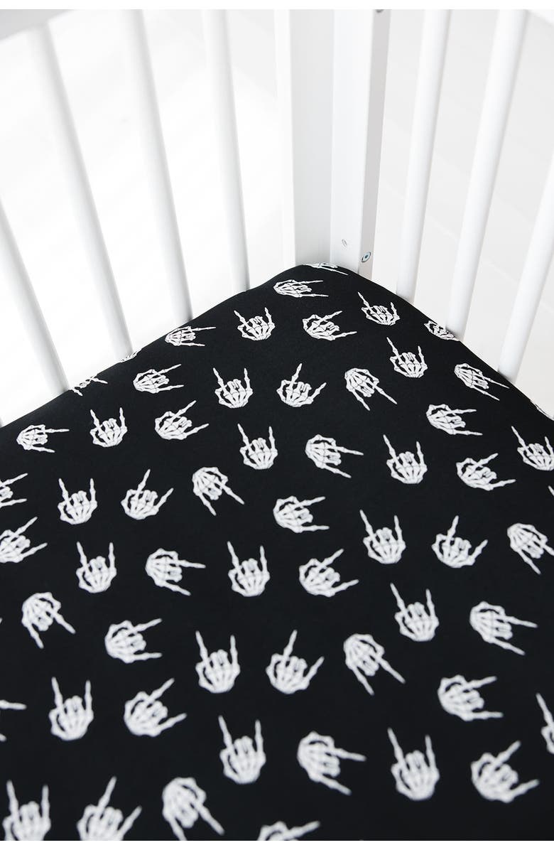 Charlie Lou Baby<sup>®</sup> Rock N' Skull Crib Sheet, Alternate, color,