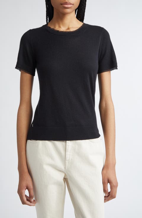 Short Sleeve Cashmere Crewneck Sweater
