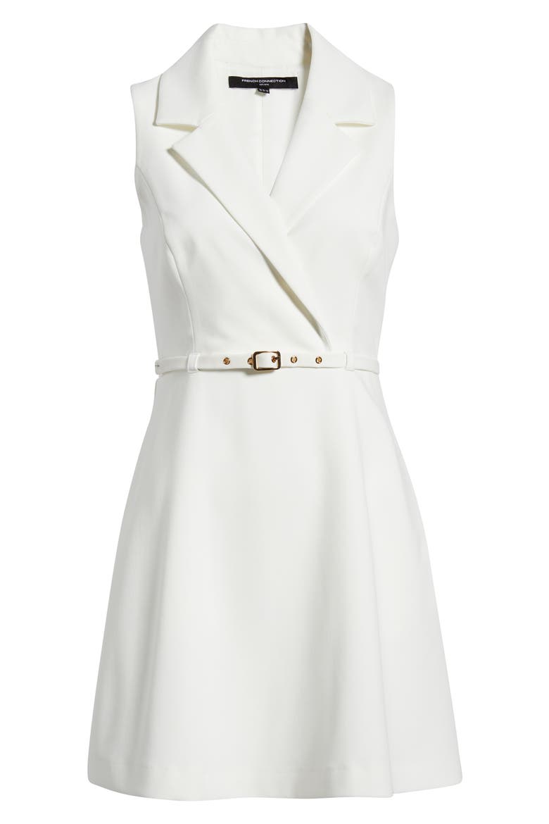 Azra Belted Sleeveless Twill Minidress, Alternate, color, SUMMER WHITE