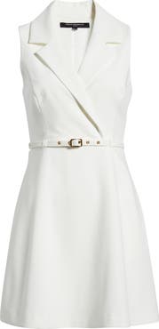 French Connection Azra Belted Sleeveless Twill Minidress