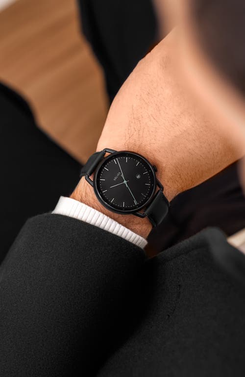 Solios Watches The Solar Curve | Black Dial In Black Vegan Leather
