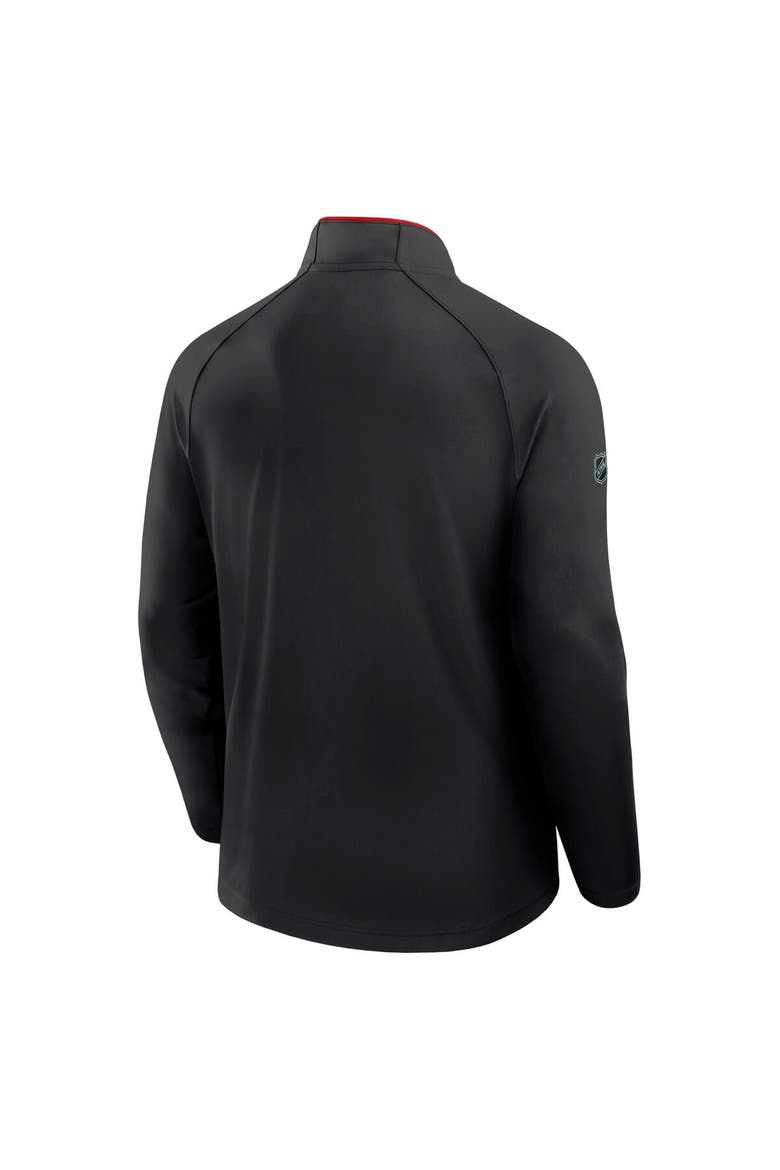 Men's Fanatics Black Detroit Red Wings Authentic Pro Rink Training Quarter-Zip Pullover, Alternate, color, Black