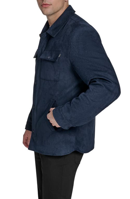 Dockers Faux Suede Shacket In Blue