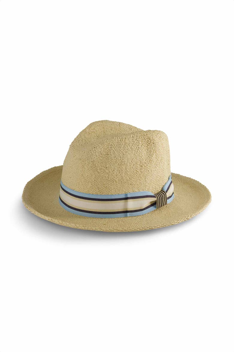 Men's Surf Club Hand Woven Fedora, UPF 50+ Sun Protection, Alternate, color, Natural Straw
