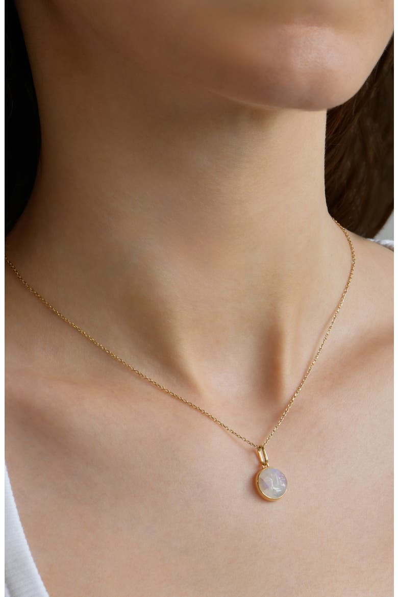 Classique Carved Moonstone Face Pendant, Alternate, color, WHITE