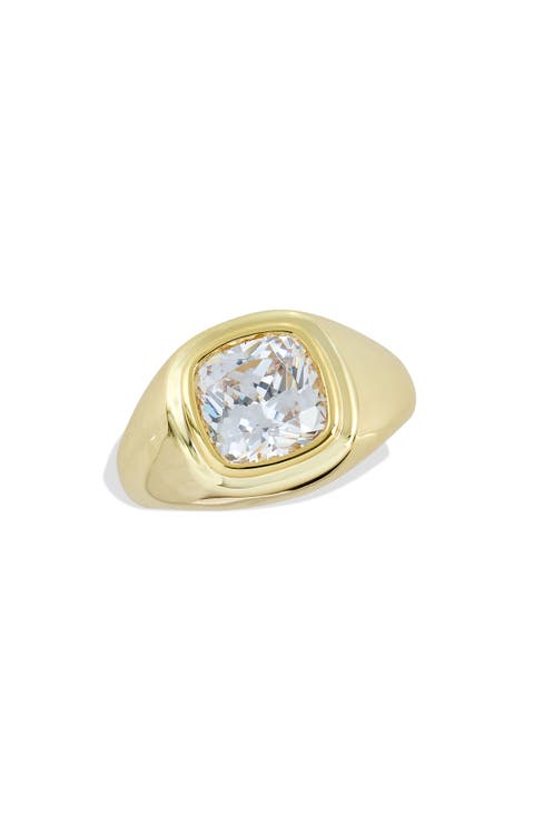 Step Up Cubic Zirconia Signet Ring