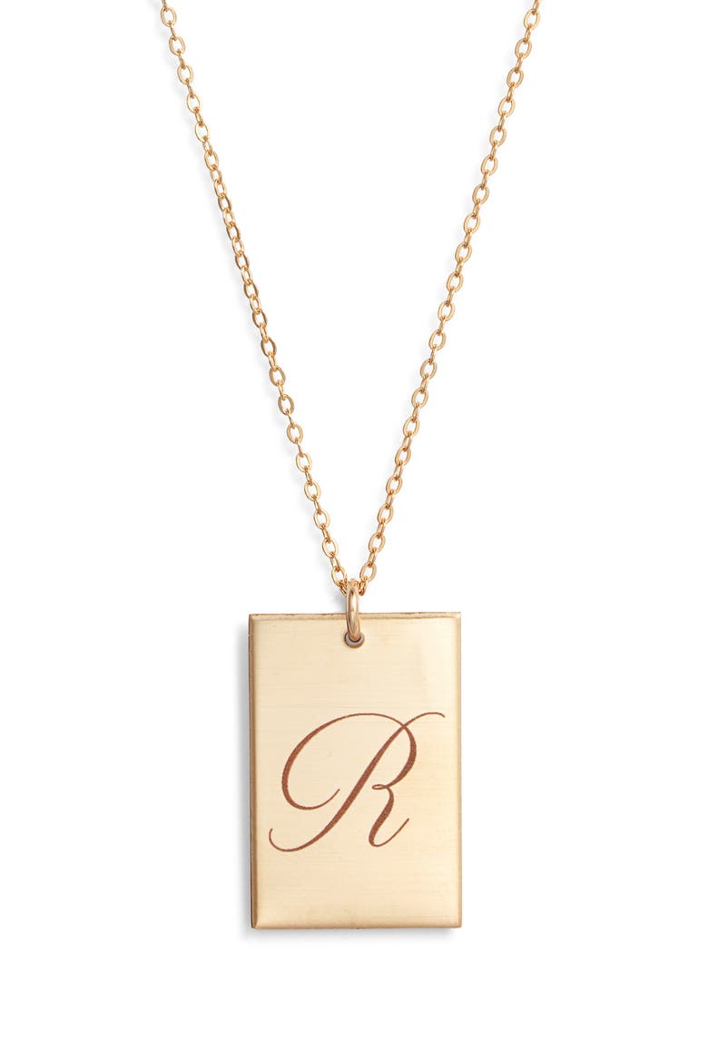 Stella Initial Pendant Necklace, Main, color, GOLD / R