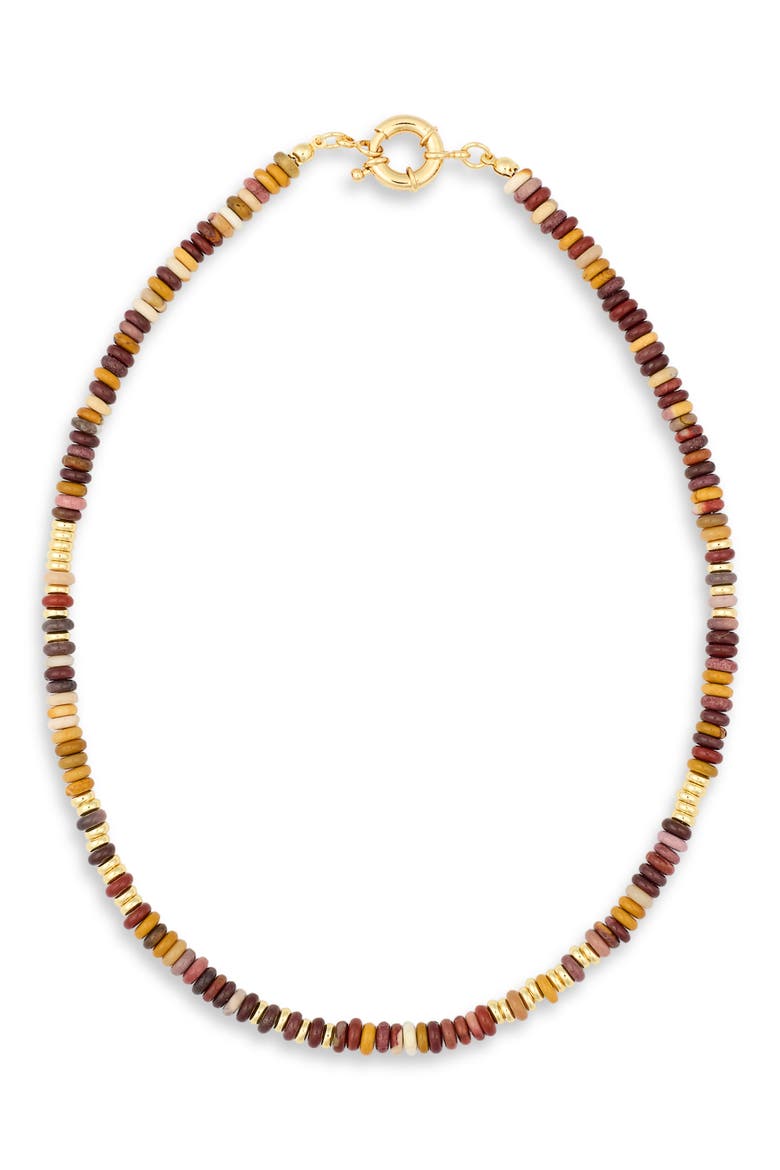 Priya Multicolor Beaded Collar Necklace, Main, color, BROWN